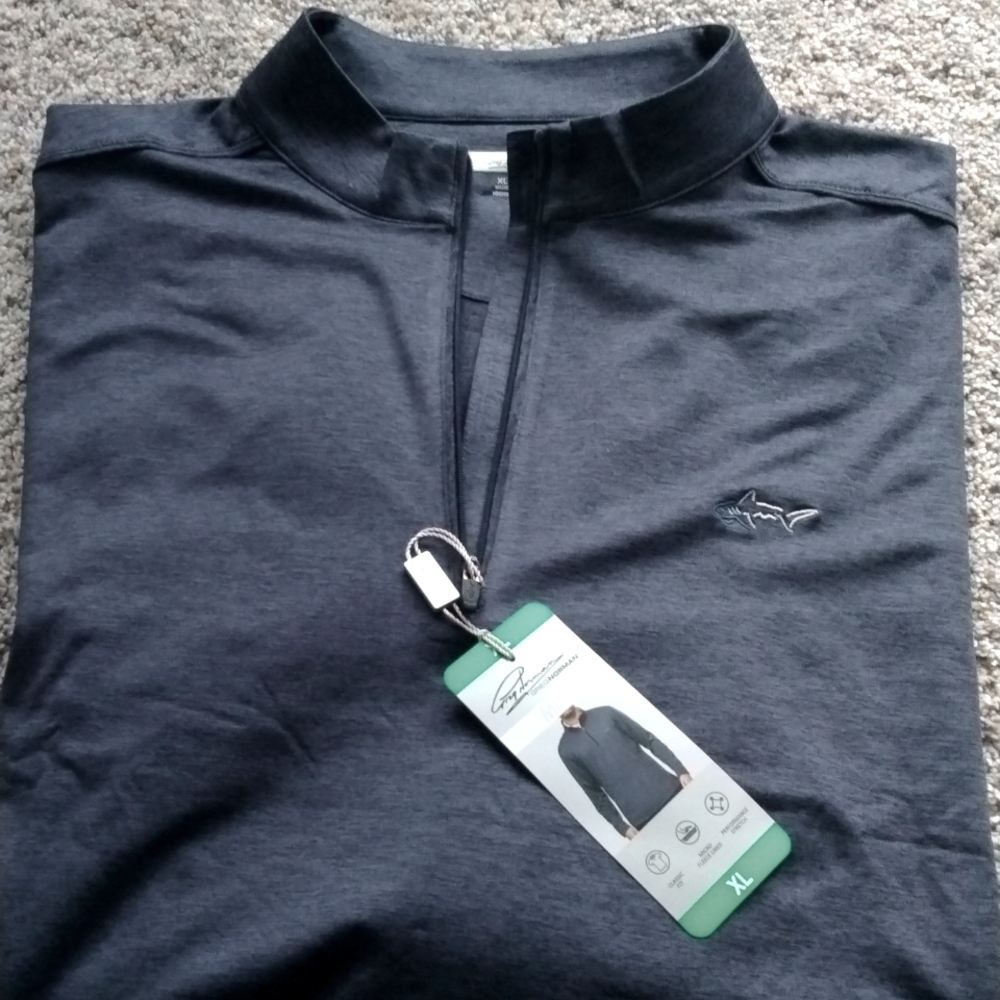 NWT Greg Norman golf shirt men's XL, 3/4 zip blue
